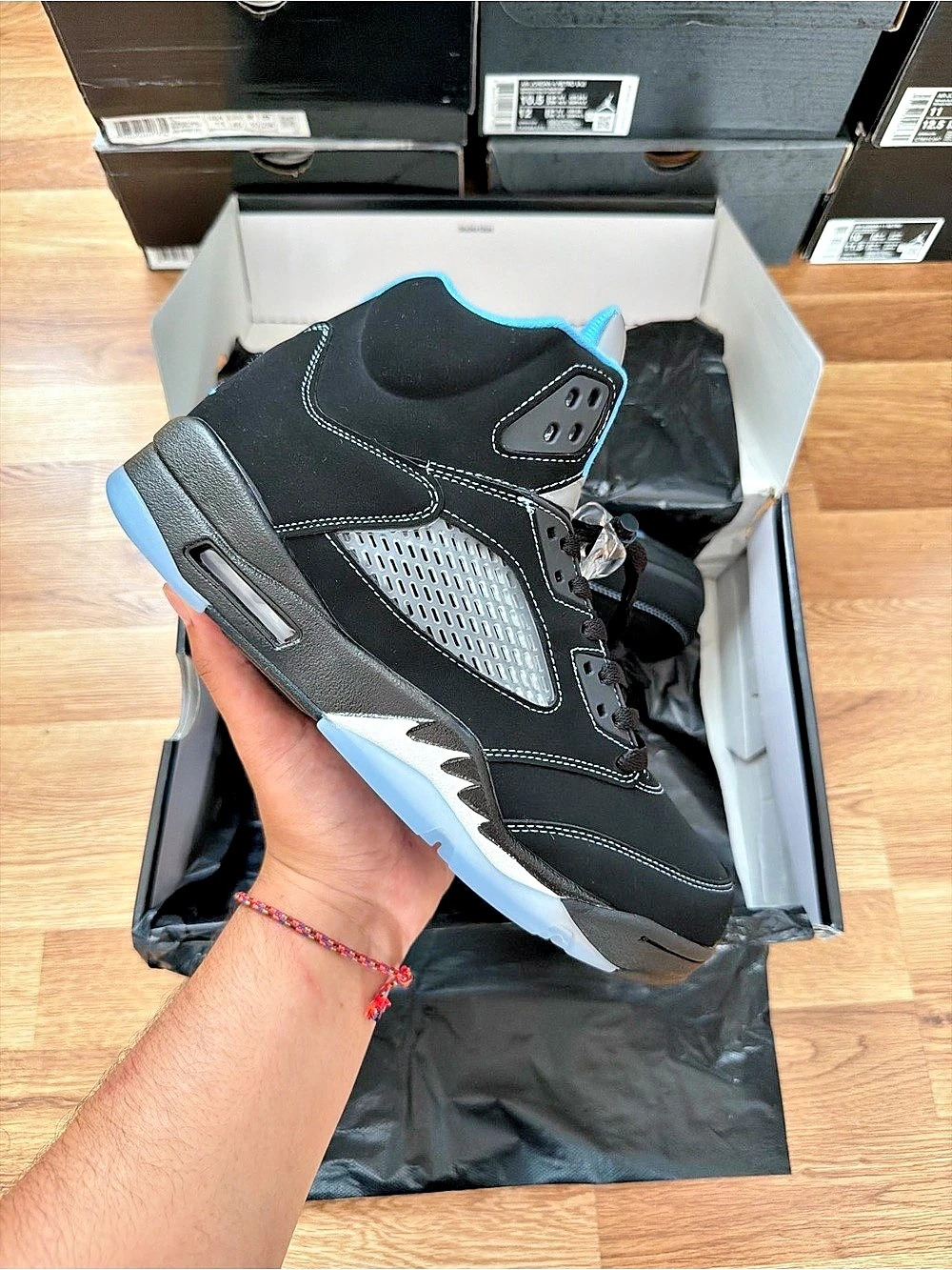 Jordan Air Jordan 5 " Black University Blue" Men's Sneakers Size 9.5